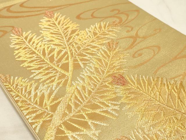 平和屋着物◎六通柄袋帯 浜松文 金糸 正絹 逸品 AAAM3391sx