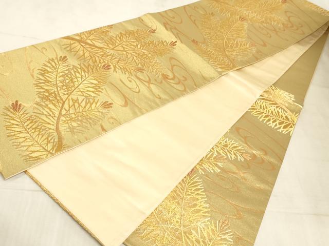平和屋着物◎六通柄袋帯 浜松文 金糸 正絹 逸品 AAAM3391sx