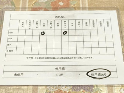平和屋着物◎六通柄袋帯 唐織 亀甲花文 金糸 正絹 逸品 AAAM3416sx