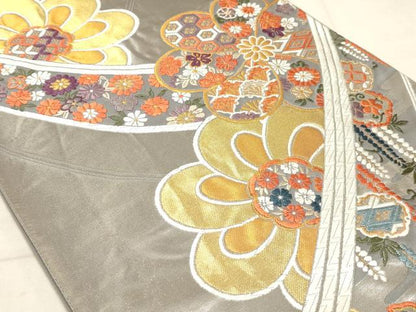 平和屋着物◎六通柄袋帯 唐織 吉祥花文 金銀糸 正絹 逸品 AAAM3481sx