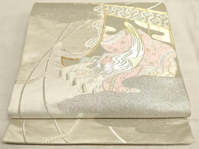 平和屋着物◎六通柄袋帯 唐織 女人文 金銀糸 正絹 逸品 AAAM3555sx