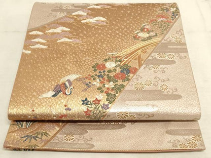 平和屋着物◎六通柄袋帯 慶長小袖文 金糸 正絹 逸品 AAAM3643sx