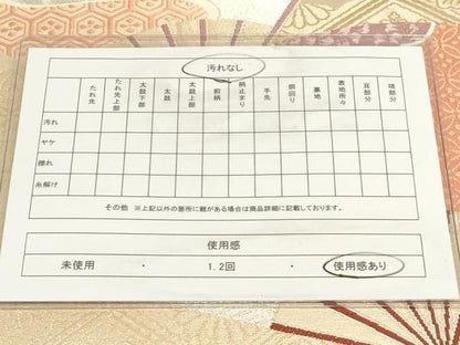平和屋着物◎六通柄袋帯 唐織 扇面吉祥箔散らし文 金銀糸 正絹 逸品 AAAM3676sx