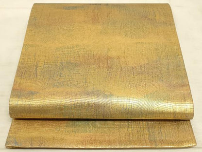 平和屋着物◎六通柄袋帯 霞文 金糸 正絹 逸品 AAAM3752sx
