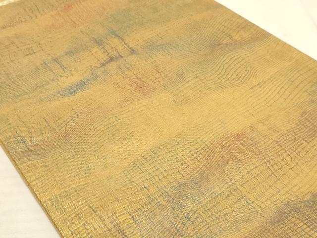 平和屋着物◎六通柄袋帯 霞文 金糸 正絹 逸品 AAAM3752sx