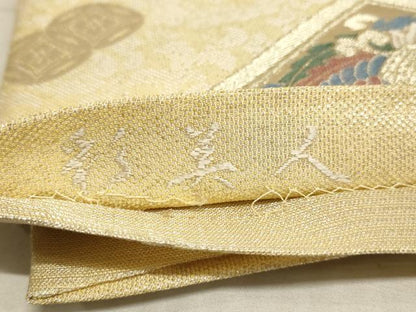 平和屋着物◎六通柄袋帯 鳳凰花菱文 彩美人 金銀糸 正絹 逸品 AAAM3814sx