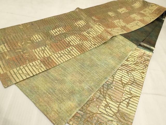 平和屋着物◎六通柄袋帯 花唐草文 金糸 正絹 逸品 AAAM3836sx