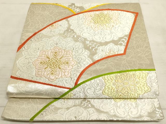 平和屋着物◎六通柄袋帯 唐織 地紙重ね正倉院花文 金銀糸 正絹 逸品 AAAM3845sx
