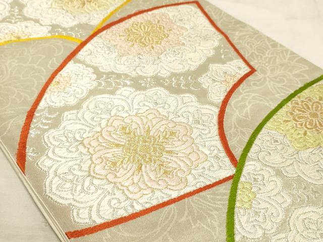 平和屋着物◎六通柄袋帯 唐織 地紙重ね正倉院花文 金銀糸 正絹 逸品 AAAM3845sx