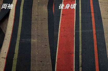 平和屋着物▽希少　ざざんざ織　伊兵衛織　単衣　縞　正絹　逸品　AAAM4290ck