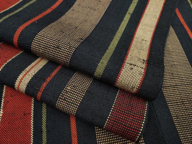 平和屋着物▽希少 ざざんざ織 伊兵衛織 単衣 縞 正絹 逸品 AAAM4290ck