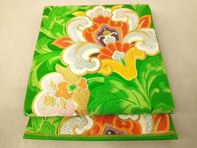 平和屋着物◎六通柄袋帯 唐織 天井唐花文 金銀糸 正絹 逸品 AAAM5111fw