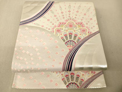 平和屋着物◎六通柄袋帯 唐織 しよう美 孔雀文 金銀糸 正絹 逸品 AAAM5128fw