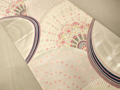平和屋着物◎六通柄袋帯 唐織 しよう美 孔雀文 金銀糸 正絹 逸品 AAAM5128fw
