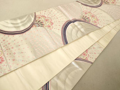 平和屋着物◎六通柄袋帯 唐織 しよう美 孔雀文 金銀糸 正絹 逸品 AAAM5128fw