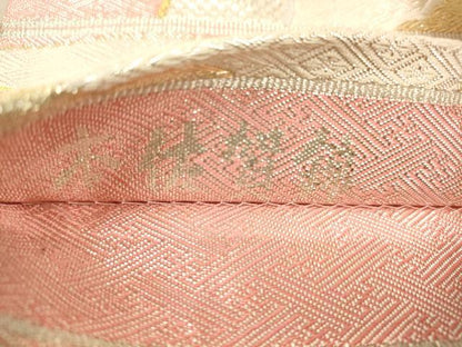 平和屋着物◎本佐賀錦 六通柄袋帯 唐織 雲取り地紙重ね文 金銀糸 正絹 逸品 AAAM5157fw