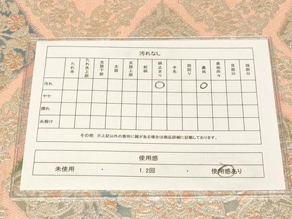 平和屋着物◎六通柄袋帯 唐織 枝花菱文 銀糸 正絹 逸品 AAAM5168fw