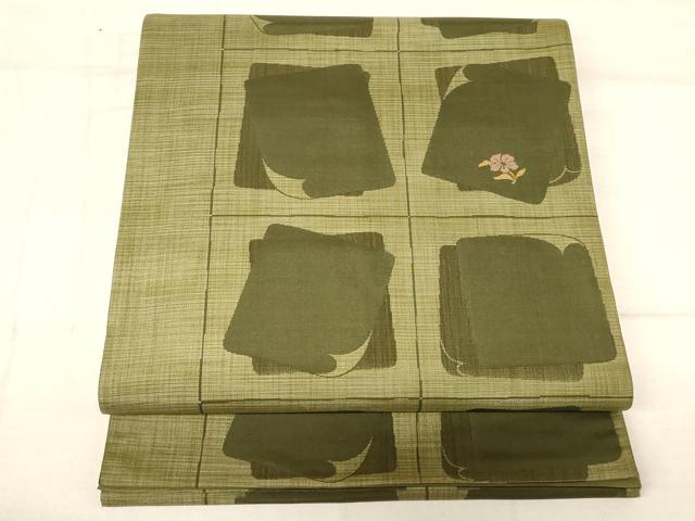 平和屋着物◎六通柄袋帯 翔織 草花色紙重ね文 正絹 逸品 AAAM5187fw