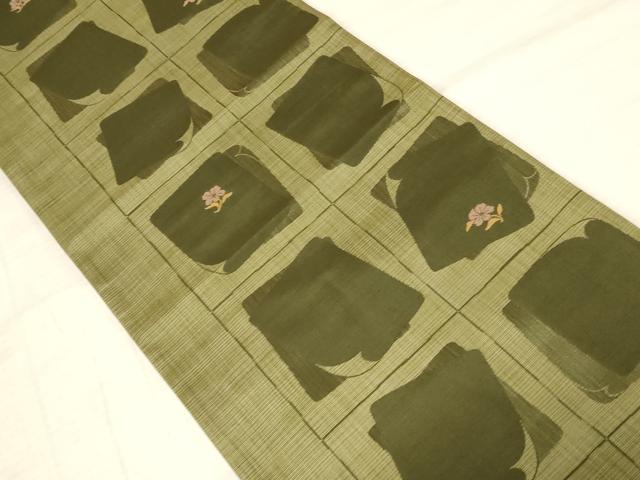 平和屋着物◎六通柄袋帯 翔織 草花色紙重ね文 正絹 逸品 AAAM5187fw