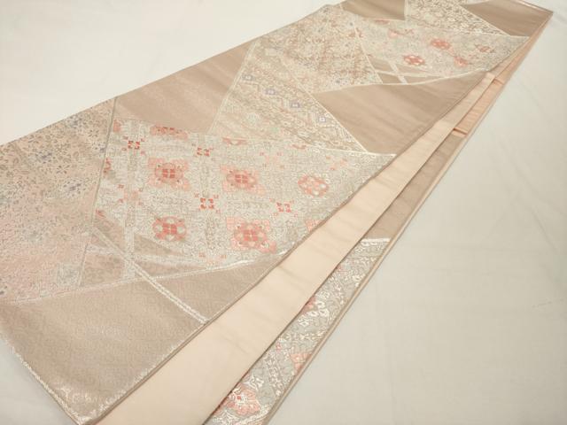 平和屋着物◎六通柄袋帯 正倉院花文 銀糸 正絹 逸品 AAAM5303ey