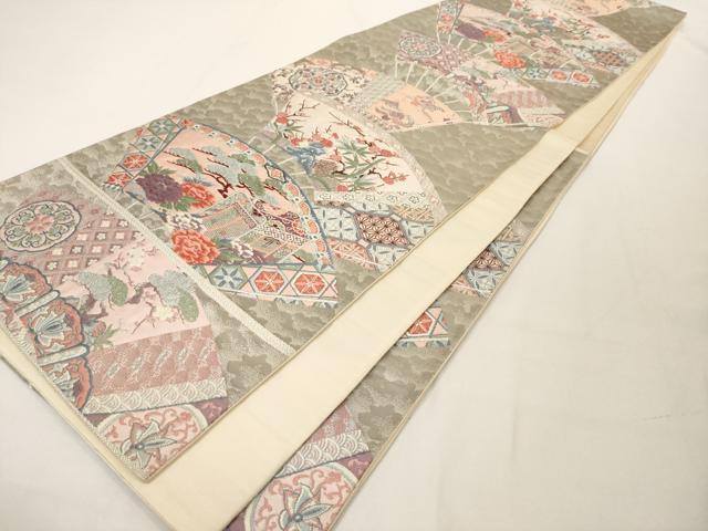 平和屋着物◎六通柄袋帯 唐織 京の四季 プラチナ箔 正絹 逸品 AAAM5306ey