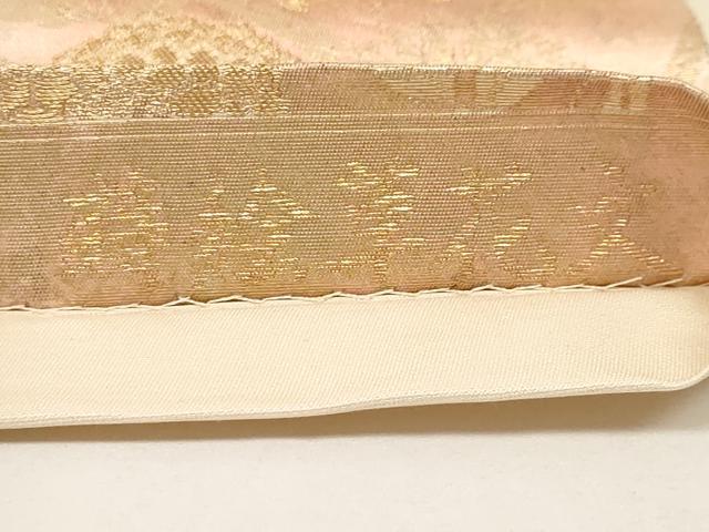平和屋着物◎六通柄袋帯 蒔絵草花文 金糸 引箔 正絹 逸品 AAAM5342ey