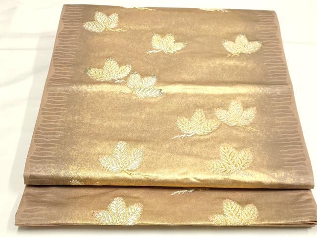平和屋着物◎六通柄袋帯 松葉文 金銀糸 引箔 正絹 逸品 AAAM5677cx