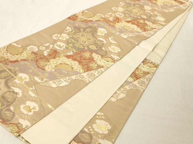 平和屋着物◎六通柄袋帯 名物裂 有栖川文様 金糸 正絹 逸品 AAAM5690cx