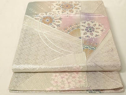平和屋着物◎六通柄袋帯 正倉院花文 金銀糸 正絹 逸品 AAAM5693cx