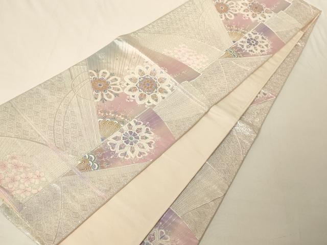 平和屋着物◎六通柄袋帯 正倉院花文 金銀糸 正絹 逸品 AAAM5693cx
