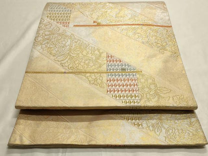 平和屋着物◎六通柄袋帯 花唐草文 金銀糸 引箔 正絹 逸品 AAAM5750cx