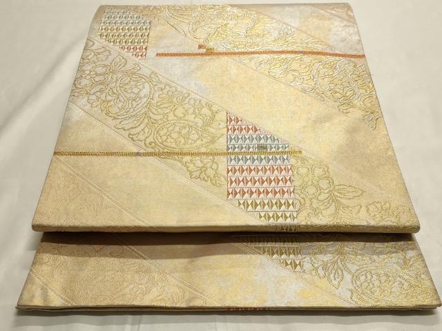 平和屋着物◎六通柄袋帯 花唐草文 金銀糸 引箔 正絹 逸品 AAAM5750cx