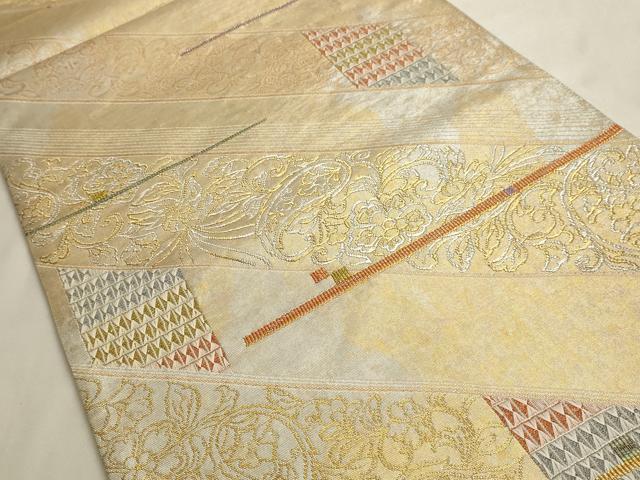 平和屋着物◎六通柄袋帯 花唐草文 金銀糸 引箔 正絹 逸品 AAAM5750cx