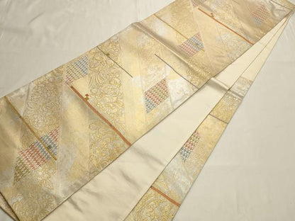 平和屋着物◎六通柄袋帯 花唐草文 金銀糸 引箔 正絹 逸品 AAAM5750cx