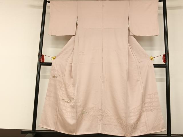 平和屋着物■豪華色留袖 総刺繍 流水花文 正絹 逸品 AAAM6379sa