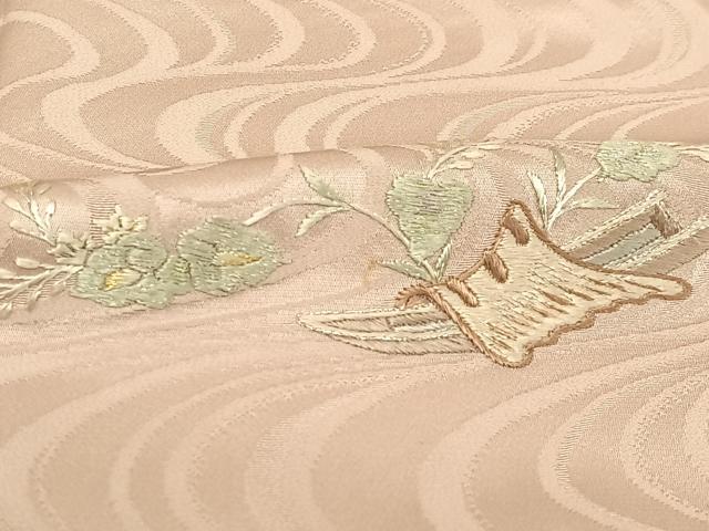 平和屋着物■豪華色留袖 総刺繍 流水花文 正絹 逸品 AAAM6379sa