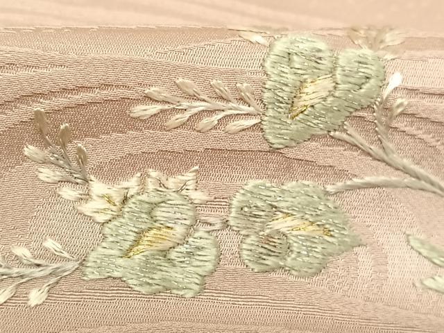 平和屋着物■豪華色留袖 総刺繍 流水花文 正絹 逸品 AAAM6379sa