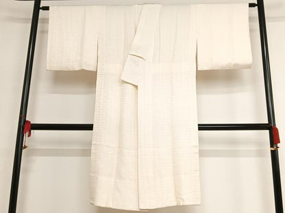 平和屋着物■長襦袢 無双仕立て 向かい鶴地紋 正絹 逸品 AAAM6488oa