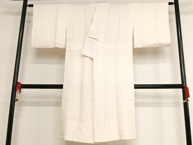 平和屋着物■長襦袢 無双仕立て 向かい鶴地紋 正絹 逸品 AAAM6488oa