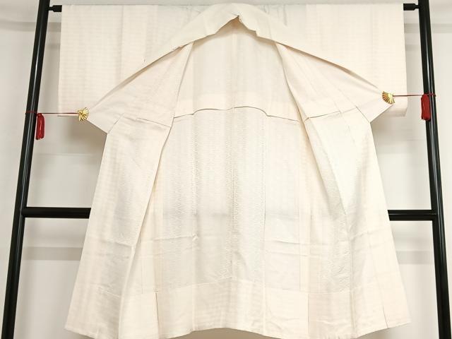 平和屋着物■長襦袢 無双仕立て 向かい鶴地紋 正絹 逸品 AAAM6488oa