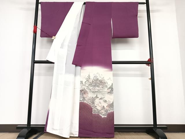 平和屋着物●豪華色留袖 寿光織 風景枝花文 暈し染め 金糸 正絹 逸品 AAAM6801ph