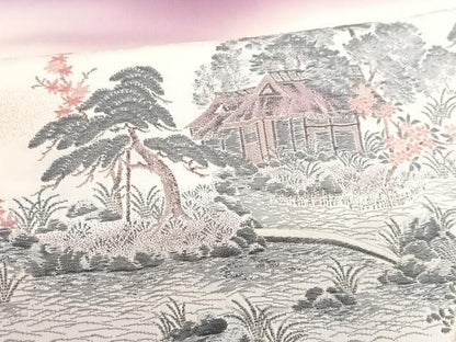 平和屋着物●豪華色留袖 寿光織 風景枝花文 暈し染め 金糸 正絹 逸品 AAAM6801ph