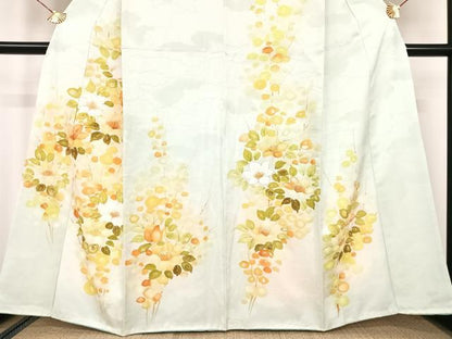 平和屋着物●訪問着 手描き 枝花文 金彩 正絹 逸品 AAAM6819ph