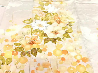 平和屋着物●訪問着 手描き 枝花文 金彩 正絹 逸品 AAAM6819ph
