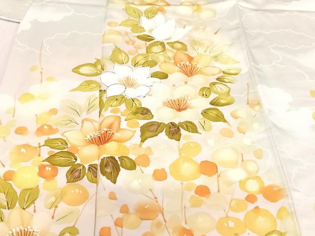 平和屋着物●訪問着 手描き 枝花文 金彩 正絹 逸品 AAAM6819ph