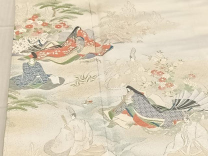 平和屋着物●豪華色留袖 寿光織 人物草花文 暈し染め 金糸 正絹 逸品 未使用 AAAM6822ph