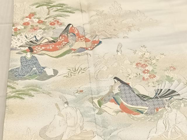 平和屋着物●豪華色留袖 寿光織 人物草花文 暈し染め 金糸 正絹 逸品 未使用 AAAM6822ph