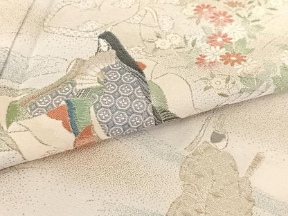 平和屋着物●豪華色留袖 寿光織 人物草花文 暈し染め 金糸 正絹 逸品 未使用 AAAM6822ph