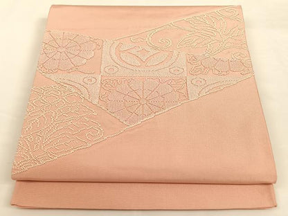 平和屋着物◎太鼓柄袋帯 裂取七宝花文 正絹 逸品 AAAM6944ey