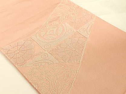 平和屋着物◎太鼓柄袋帯 裂取七宝花文 正絹 逸品 AAAM6944ey